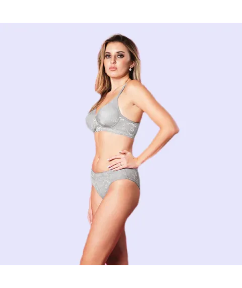 Elegant Lace Lightly Padded Non Wired Bra with Medium Coverage and Detachable Straps and All Lace Low Rise Panty - Momo