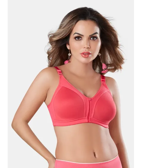 Non-Padded Wire-Free Cotton Bra with Full Coverage and Adjustable Straps in Cotton-Elastane - Noodle