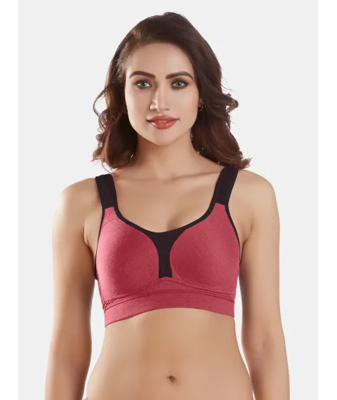 Lightly Padded Wirefree Cotton-Polyester Full-Coverage Sports Bra with Adjustable Straps – Supremo Lightly Padded Wirefree Cotton-Polyester Full-Coverage Sports Bra with Adjustable Straps – Supremo