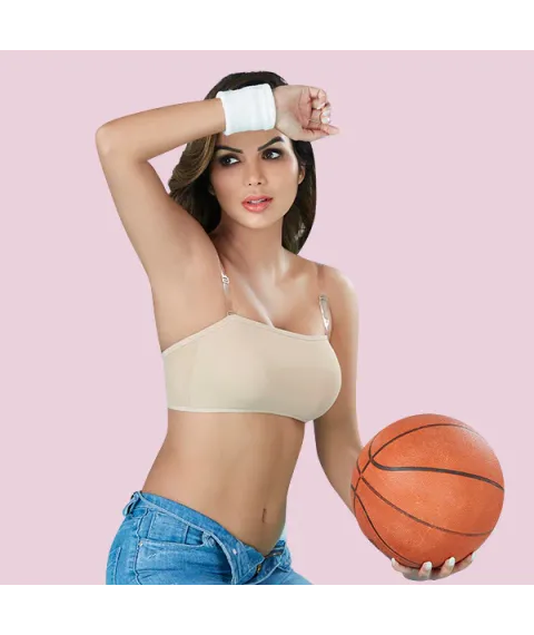 Removable Padding Non Wired Tube Bra Comfortable Bra with Detachable Straps and Full Coverage Pull On Fashion Bra Made with Nylon Blend- Pretty Cat Removable Padding Non Wired Tube Bra Comfortable Bra with Detachable Straps and Full Coverage Pull On Fashion Bra Made with Nylon Blend- Pretty Cat