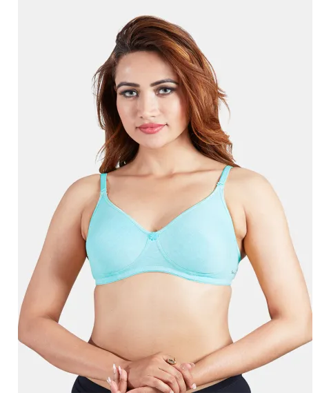 Non-Padded Wire-Free Everyday Bra with Medium Coverage and Detachable Straps in Cotton-Polyester - Silver Non-Padded Wire-Free Everyday Bra with Medium Coverage and Detachable Straps in Cotton-Polyester - Silver