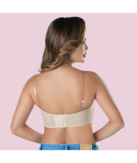 Removable Padding Non Wired Tube Bra Comfortable Bra with Detachable Straps and Full Coverage Pull On Fashion Bra Made with Nylon Blend- Pretty Cat