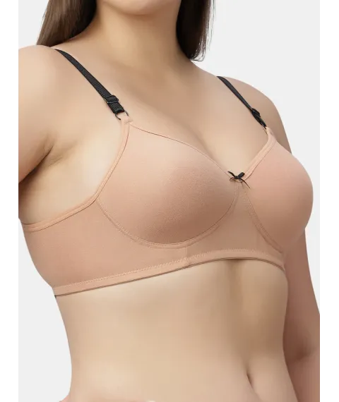 Polyster Spandex T Shirt Bra Medium Coverage Lightly Padded | Wire Free Adjustable Straps - Maya