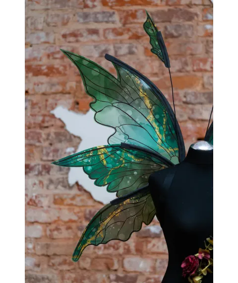 Green fairy wings costume, Elf wings