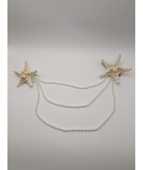 Starfish hairclips pearl beading mermaid accessory