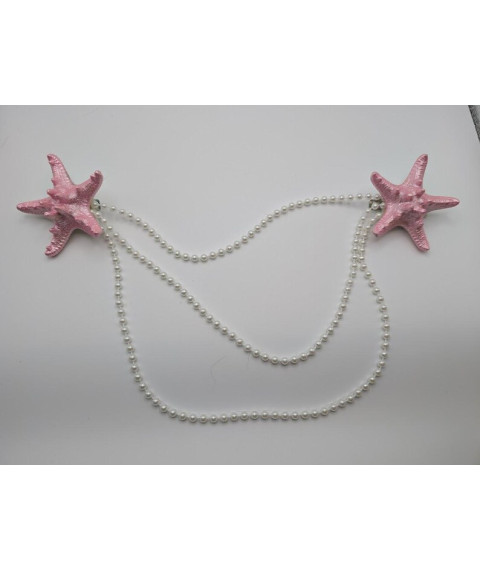 Starfish hairclips pearl beading mermaid accessory