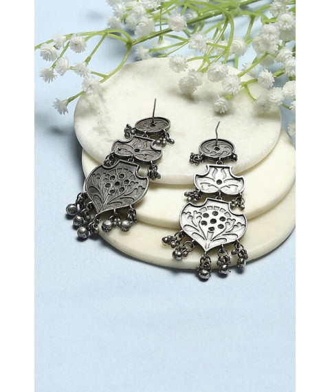 White Oxidised Casual Danglers