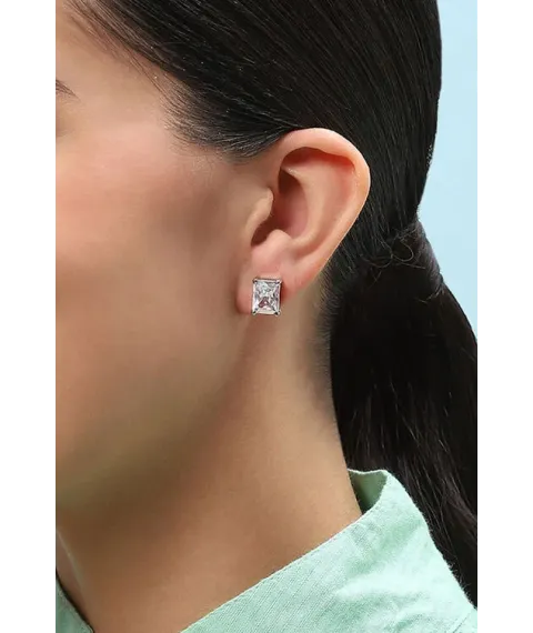 White Brass Earrings