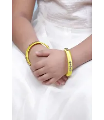 Yellow Plastic & Thread Bangles Yellow Plastic & Thread Bangles