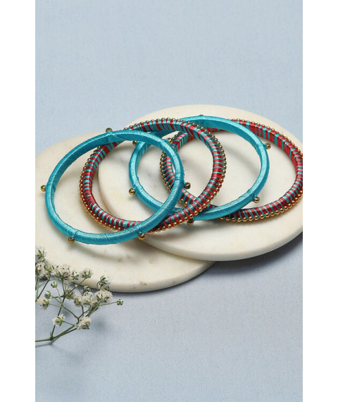 Pink Plastic & Thread Bangles