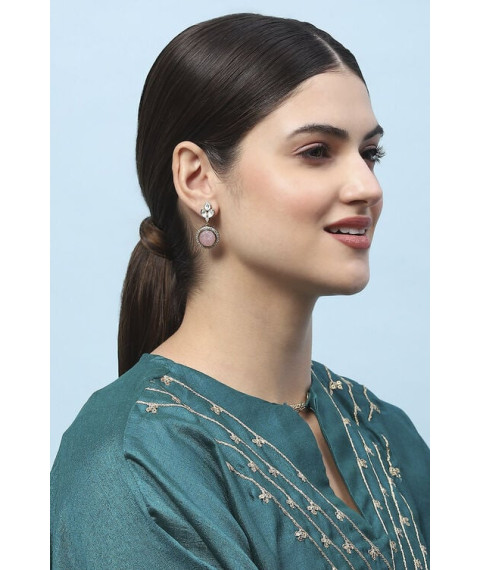 Light Pink Kundan Festive Drop & Danglers