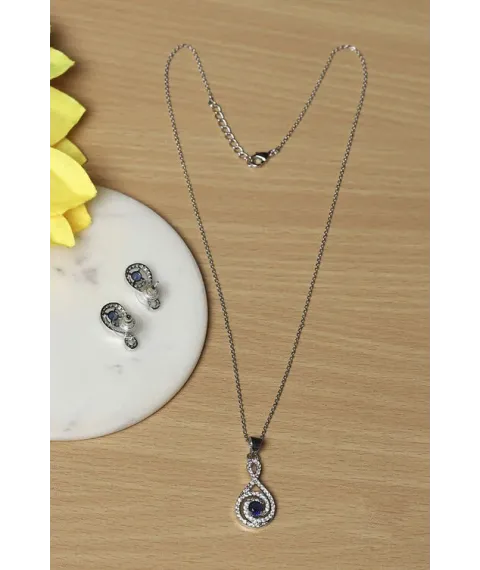 Navy Brass Necklace Set