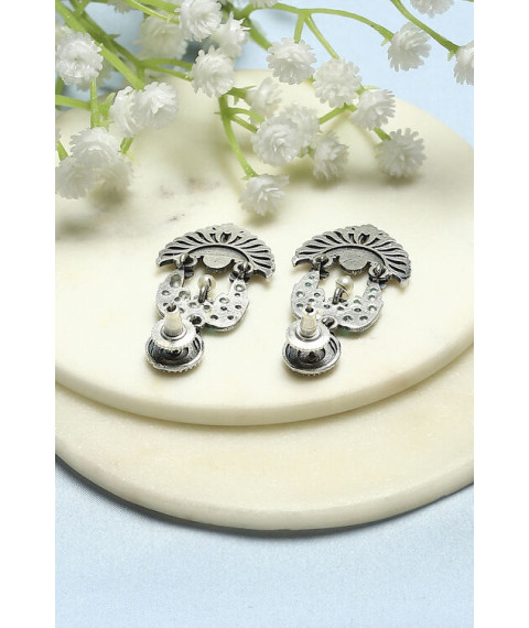 Green Oxidised Casual Danglers