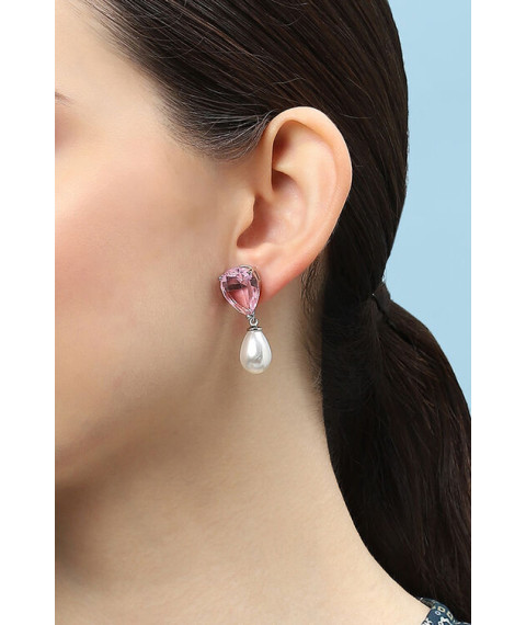 Light Pink Brass Danglers