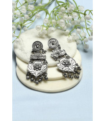 White Oxidised Casual Danglers White Oxidised Casual Danglers