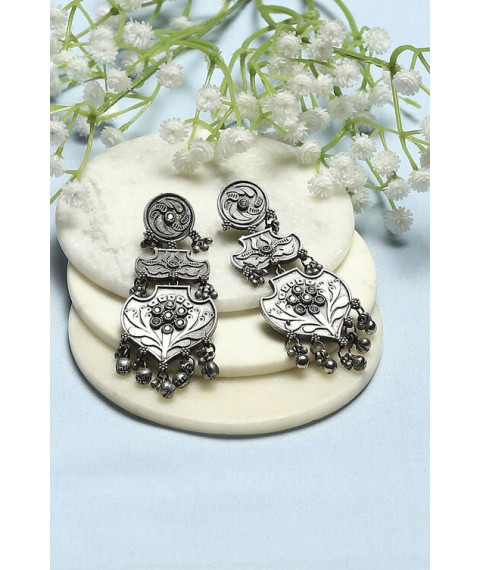 White Oxidised Casual Danglers