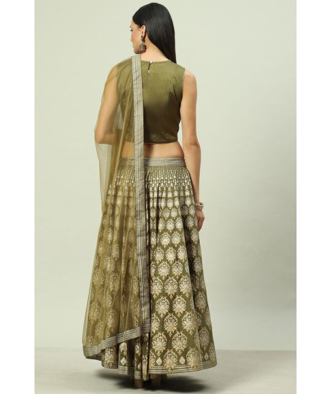 Mehndi Art Silk Lehenga Set Mehndi Art Silk Lehenga Set