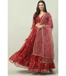 Red Art Silk Lehenga Set Red Art Silk Lehenga Set