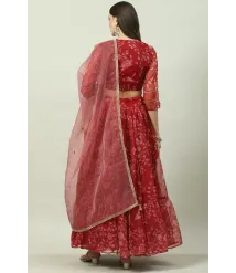 Red Art Silk Lehenga Set Red Art Silk Lehenga Set
