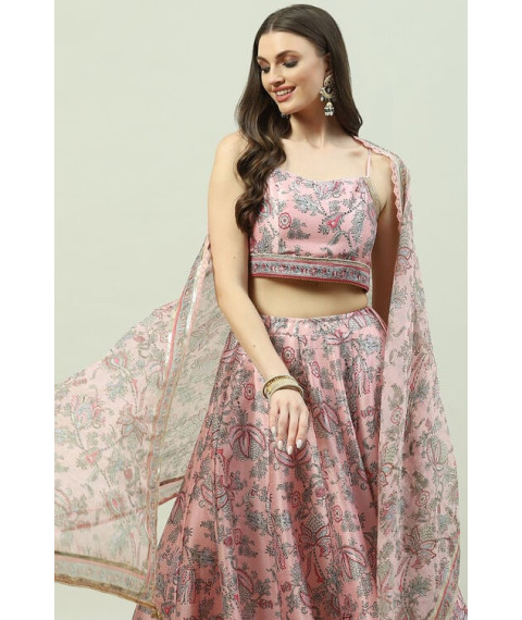 Soft Pink Art Silk Lehenga Set Soft Pink Art Silk Lehenga Set