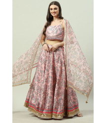 Soft Pink Art Silk Lehenga Set Soft Pink Art Silk Lehenga Set