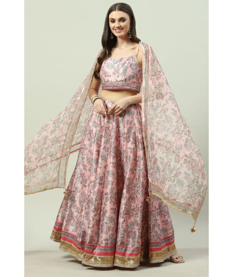 Soft Pink Art Silk Lehenga Set